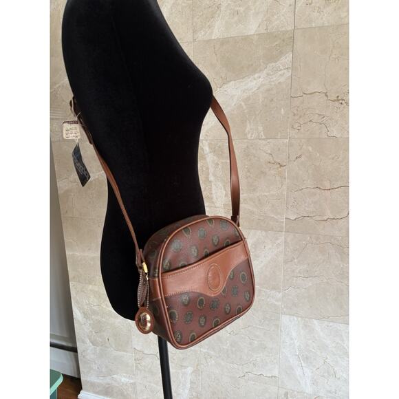 Vintage 80s Capezio Crossbody Bag – Brown Coated Canvas - Retro Mall Icon Energy - Picture 3 of 16